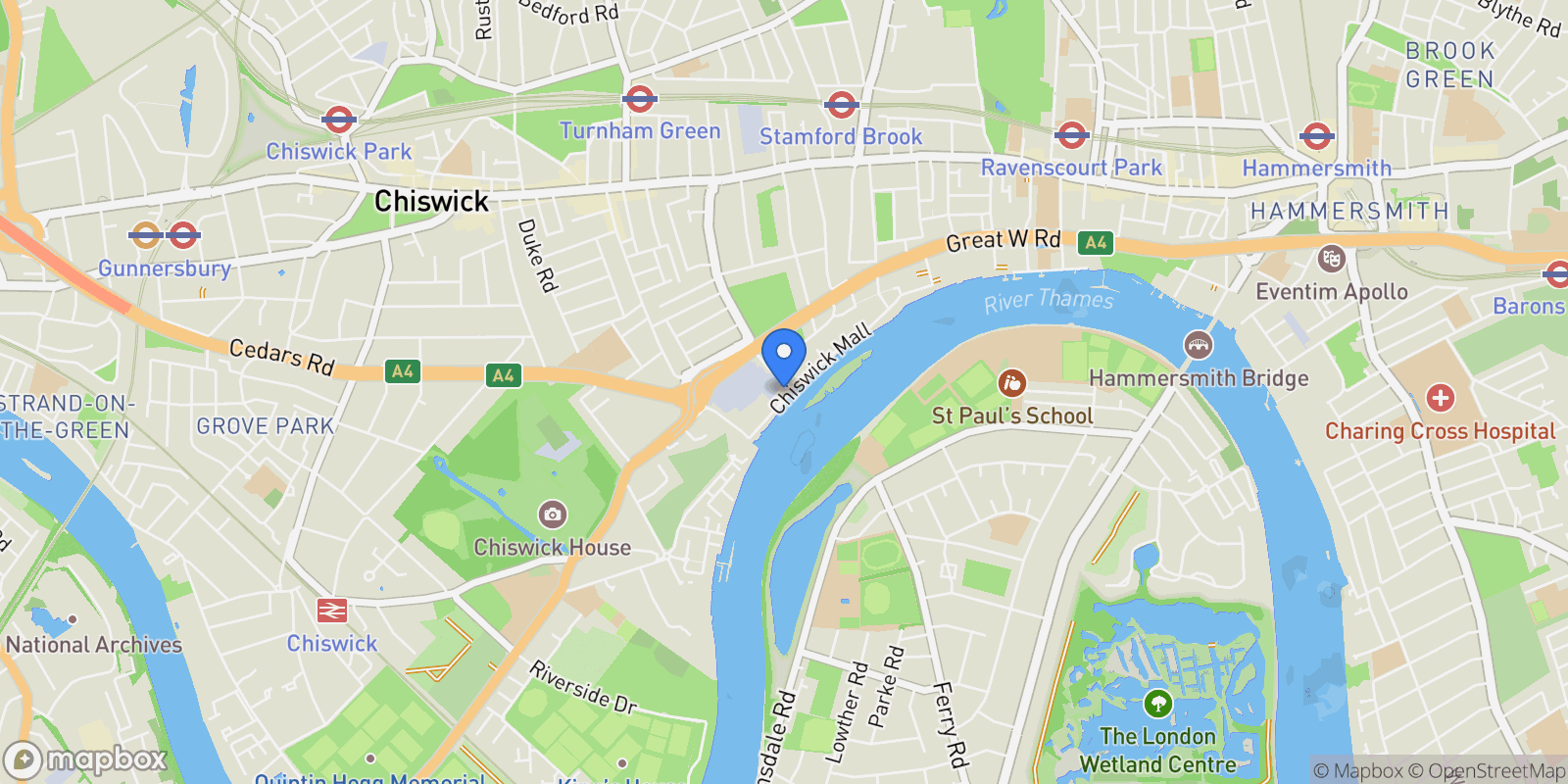 Map showing London, England, United Kingdom.