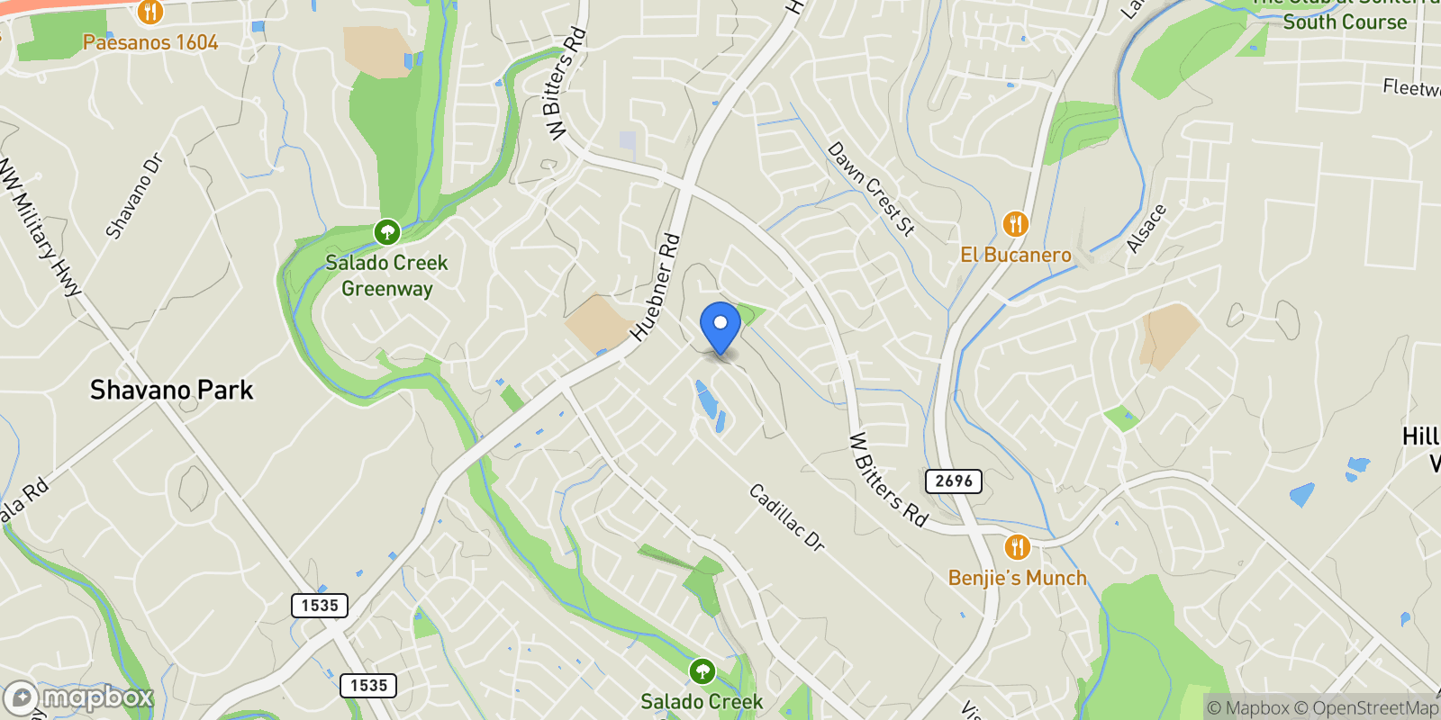 Map showing 43 Three Lakes Drive , San Antonio, TX 78248, San Antonio, Texas, United States.