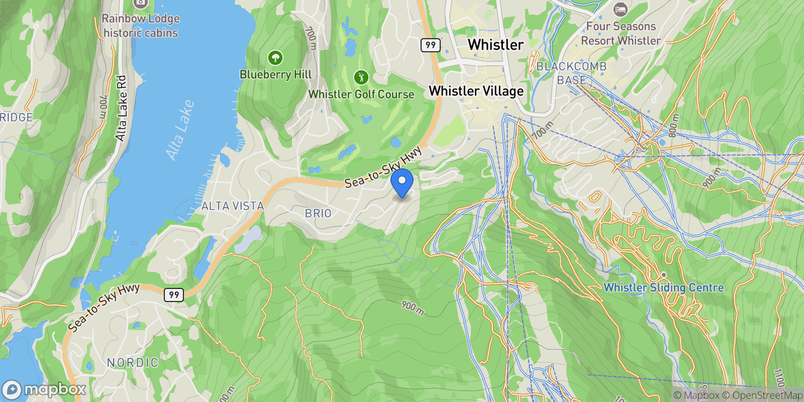 Map showing 3824 Sunridge Drive, Whistler, BC, CANADA, Whistler, British Columbia, Canada.