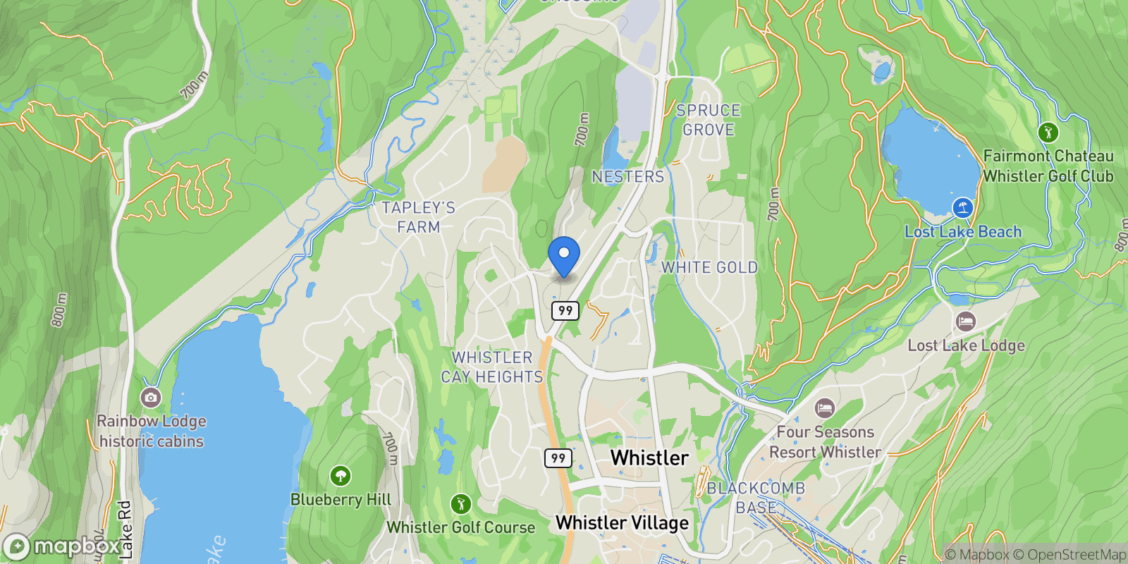 Map showing 7122 Nesters Road, Whistler, BC, CANADA, Whistler, British Columbia, Canada.