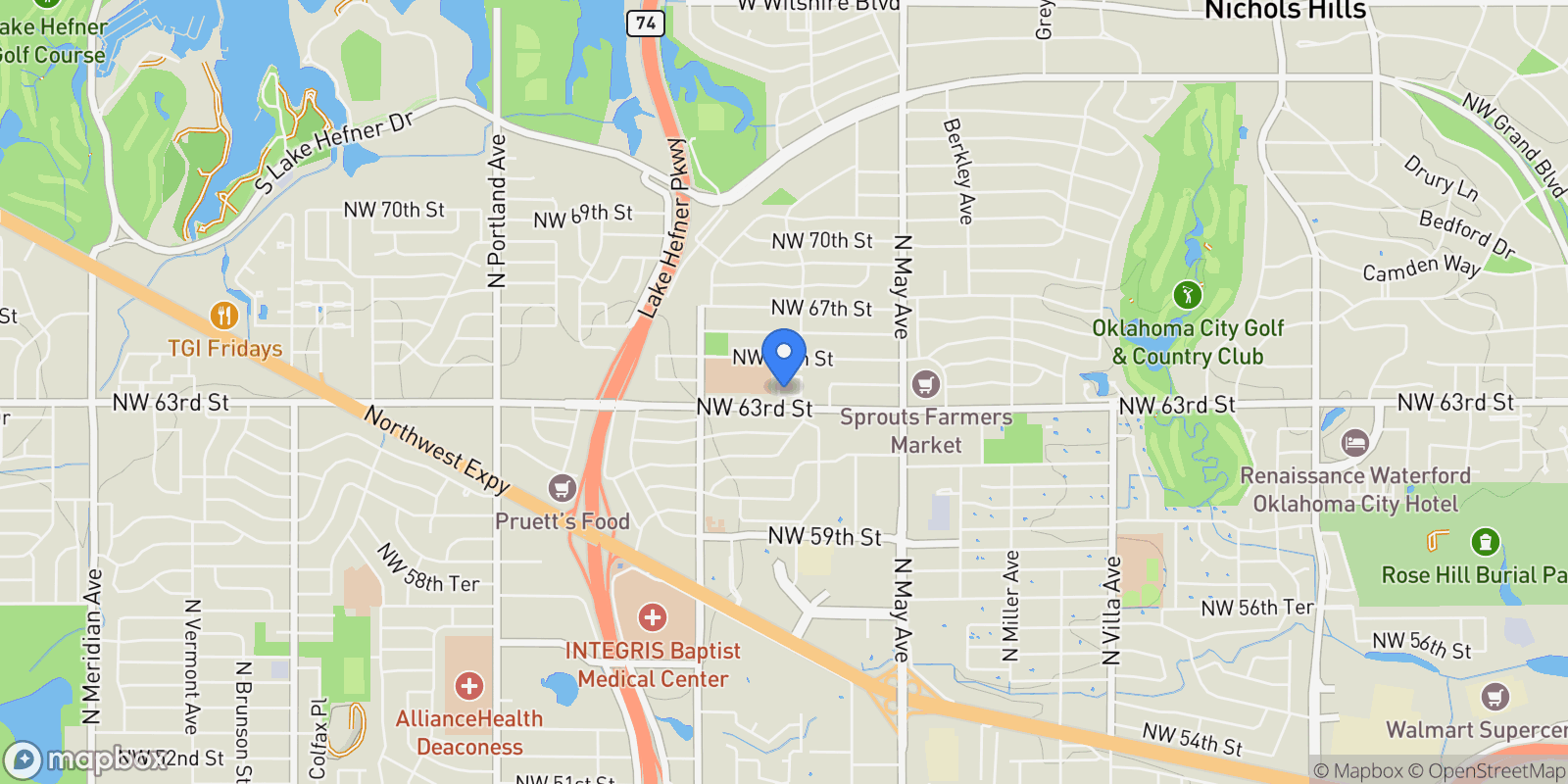 Map showing 3119 Spring Willow Road 36, Nichols Hills, Oklahoma, United States.