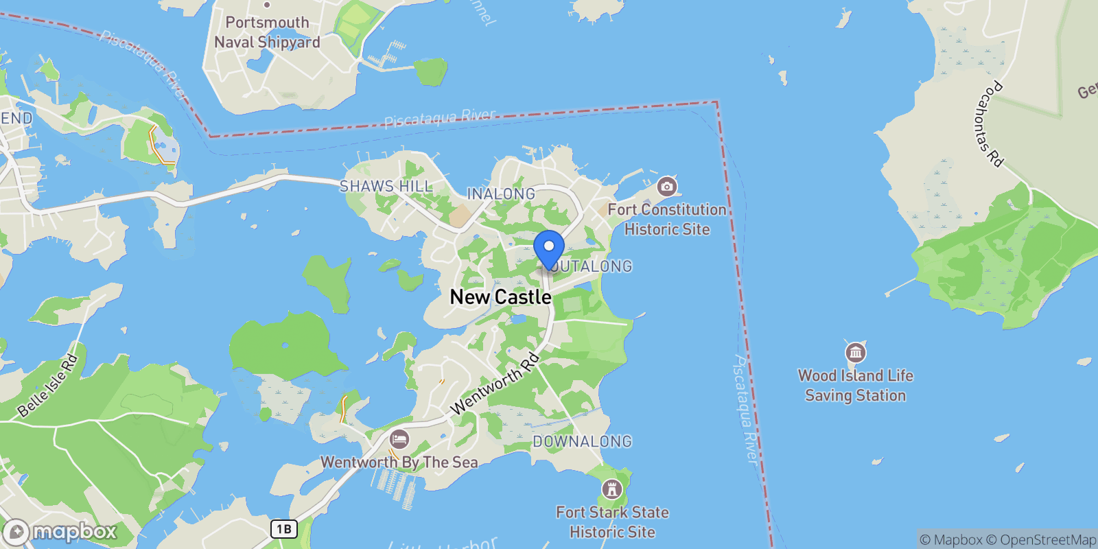 Map showing 175 Wentworth Road, New Castle, NH 03854, New Castle, New Hampshire, United States.