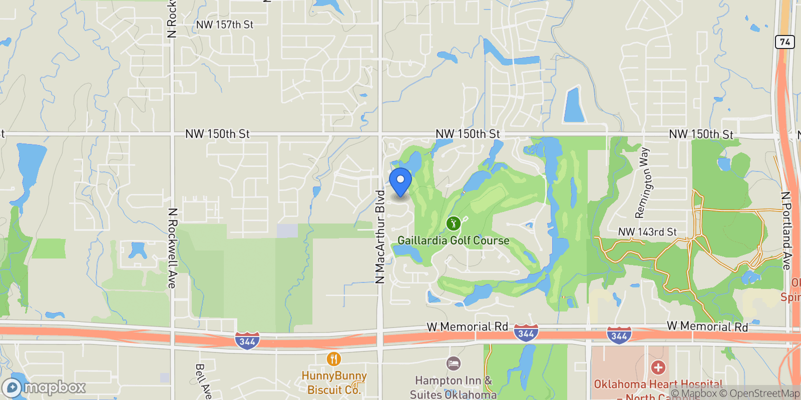 Map showing 14616 Mistletoe Drive, Oklahoma City, Oklahoma, United States.