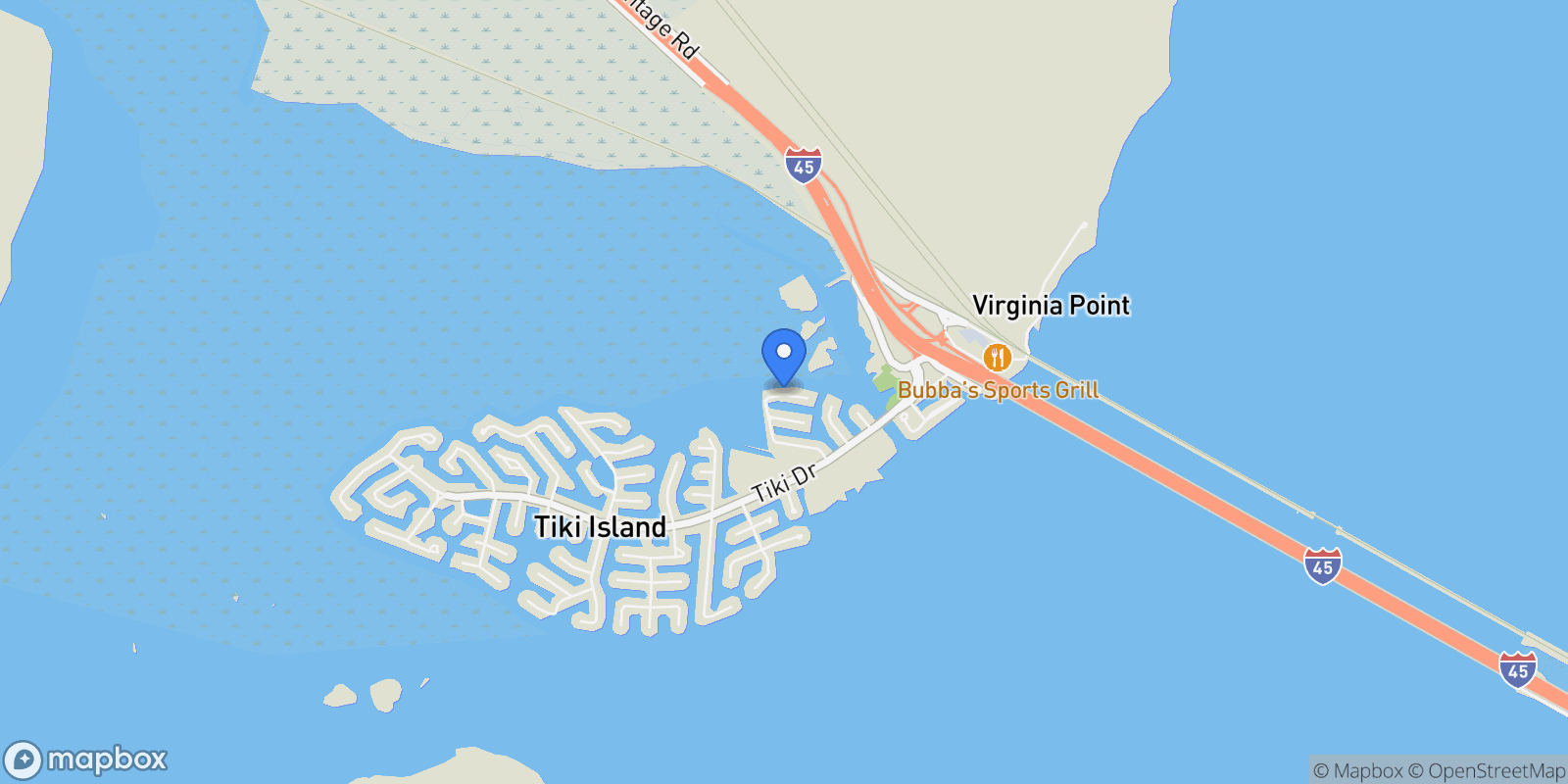Map showing 438 Jeanie Lynn Street, Galveston, Texas, United States.