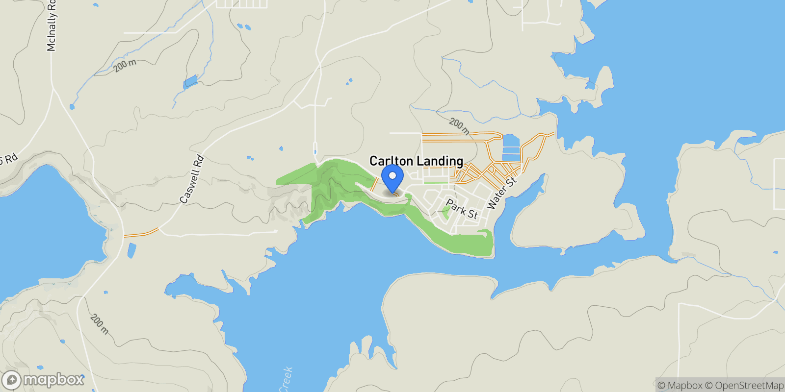 Map showing 105 Lower Greenway, Carlton Landing, Oklahoma, United States.