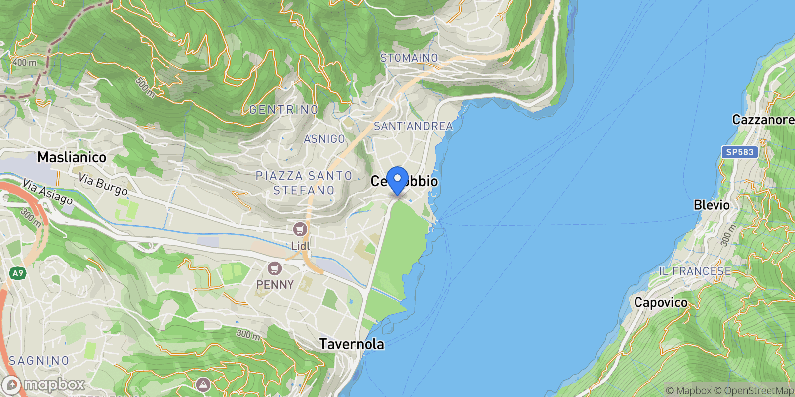 Map showing 22012 Cernobbio, Province of Como, Italy, Cernobbio, Lombardy, Italy.