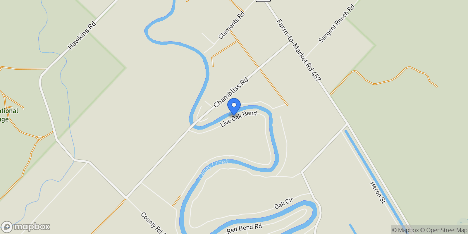Map showing 431 Private Road 652, Cedar Lake, Texas, United States.