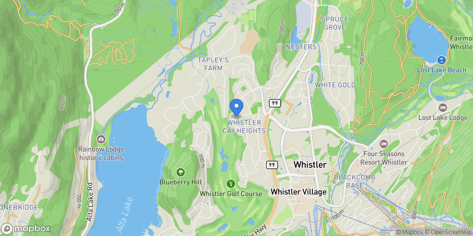 Map showing 6464 St Andrews Way, Whistler, BC, CANADA, Whistler, British Columbia, Canada.