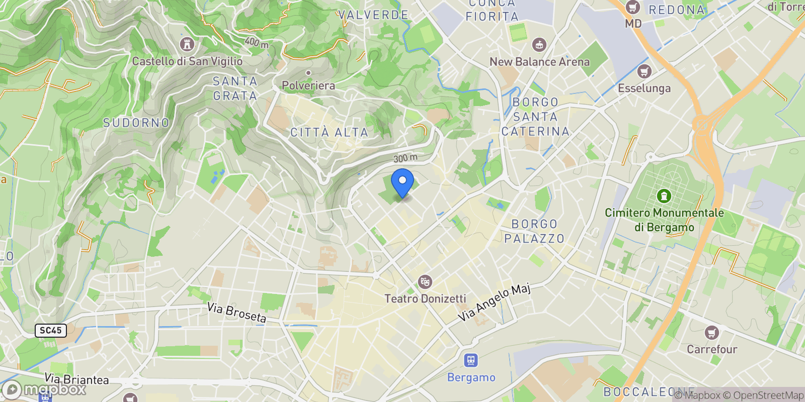 Map showing Via Monte Ortigara, Bergamo, Lombardy, Italy.