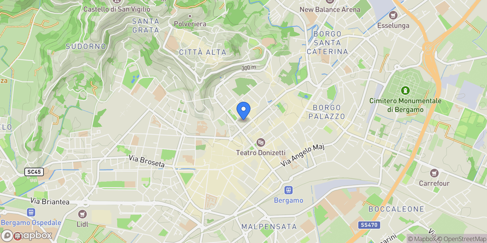 Map showing Piazza della Libertà 7, Bergamo, Lombardy, Italy.