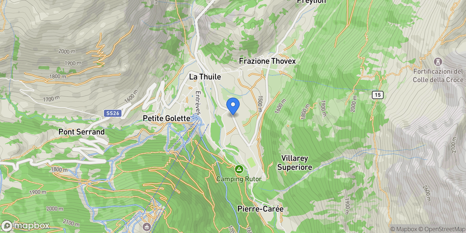 Map showing Frazione Arly, 11016 La Thuile AO, Italy, La Thuile, Aosta, Italy.