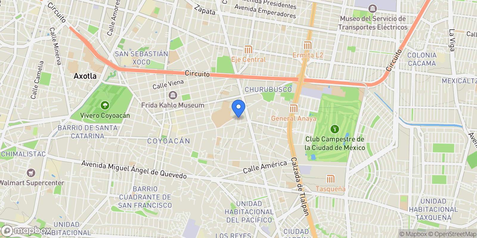 Map showing Coyoacan Francisco Peñuñuri 12, Ciudad de México, 04100, Mexico City, Mexico.
