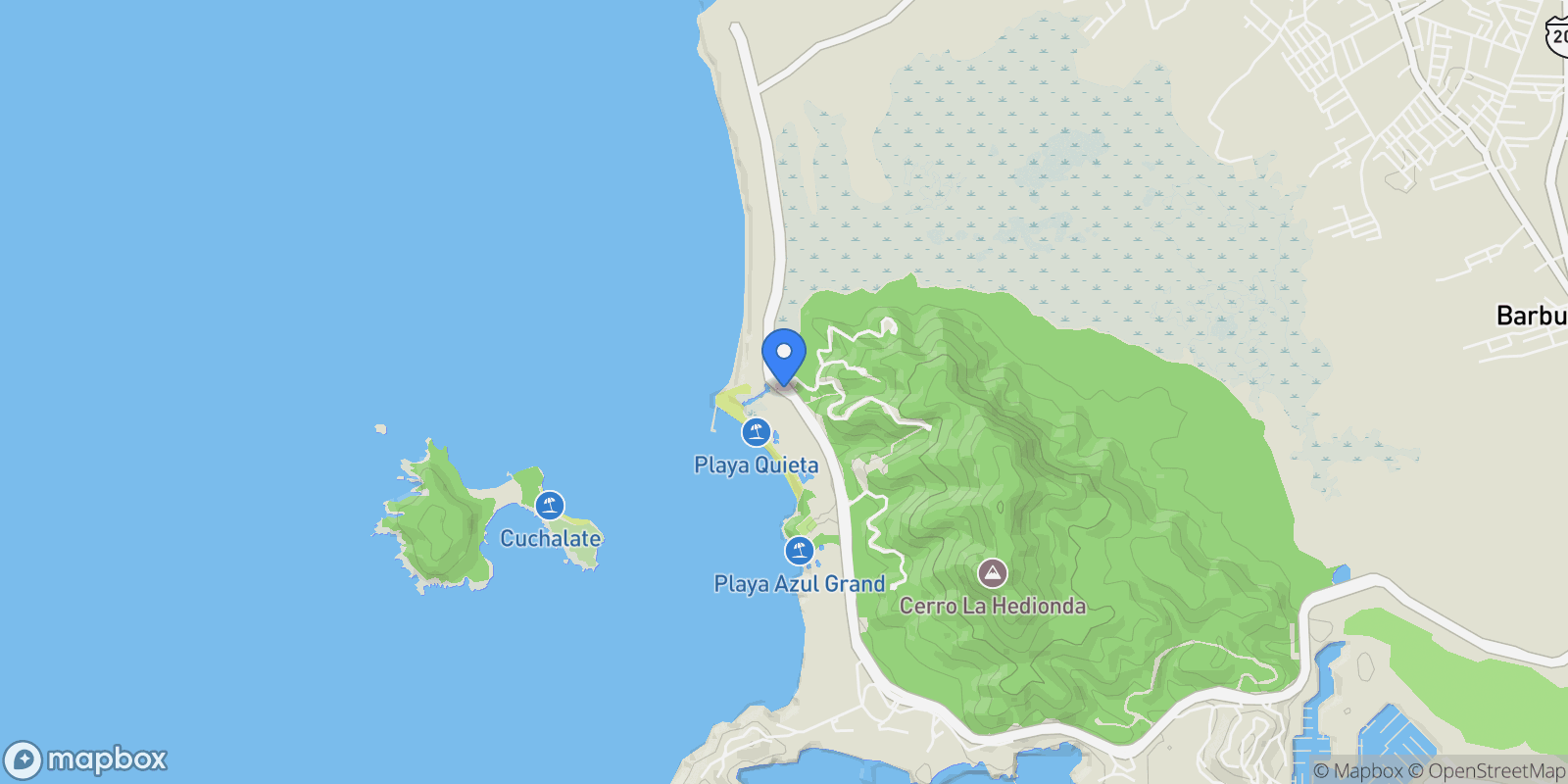 Map showing Punta Ixtapa, Blvd Playa Linda Lote 11-A, Punta Ixtapa, GRO 40880, Ixtapa Zihuatanejo, Guerrero, Mexico.