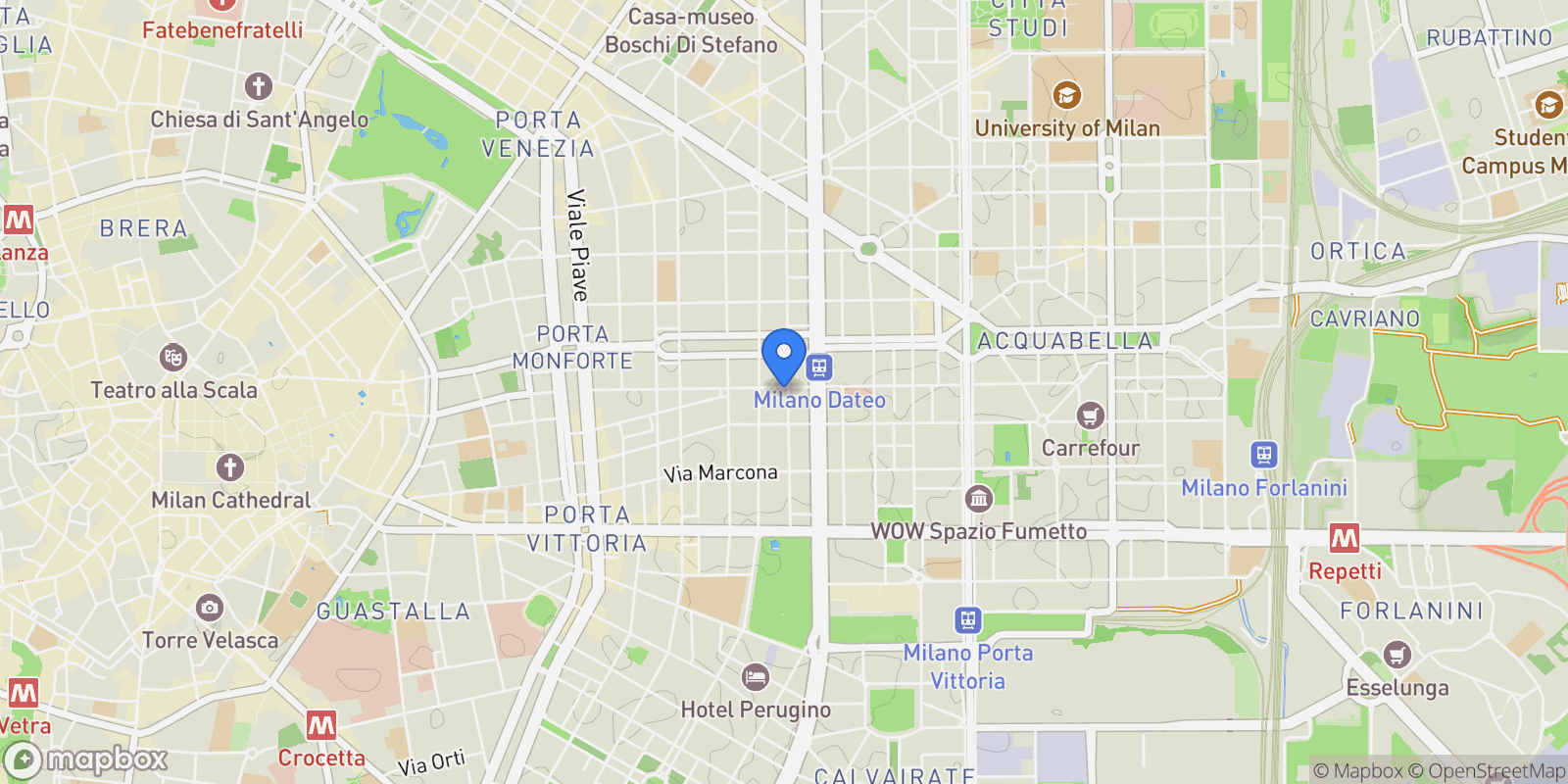 Map showing Via Carlo Poma, 6, 20129 Milano MI, Italy, Milan, Lombardy, Italy.