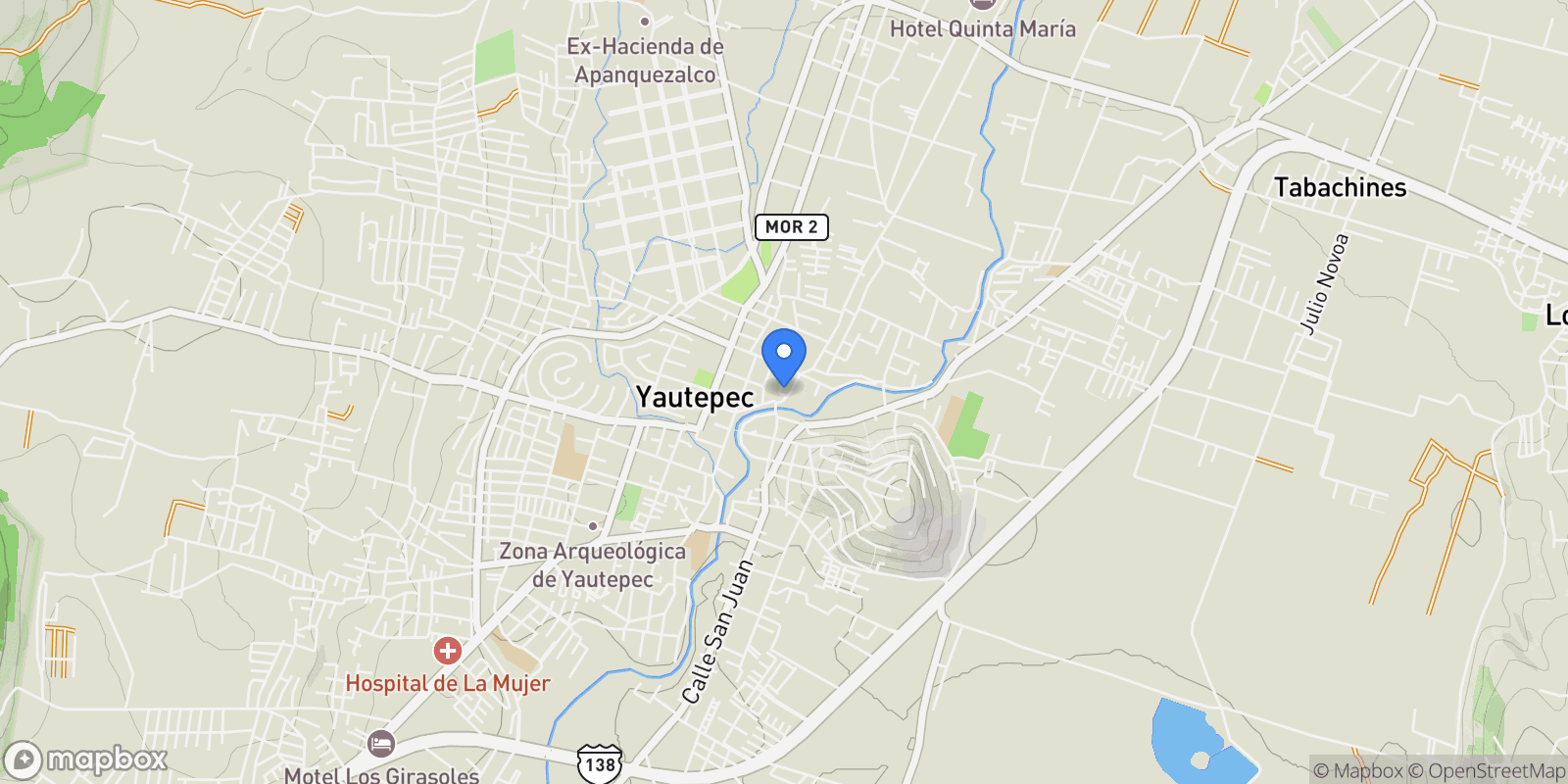 Map showing Yautepec Fraccion del lote agricola, Yautepec, MOR, Yautepec de Zaragoza, Morelos, Mexico.
