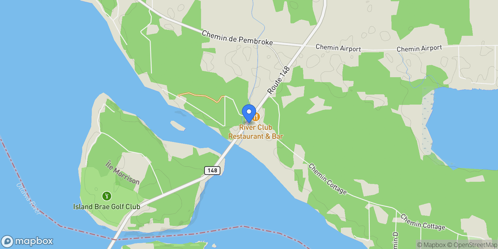 Map showing 7251 Route 148, Chapeau, Quebec, Canada.