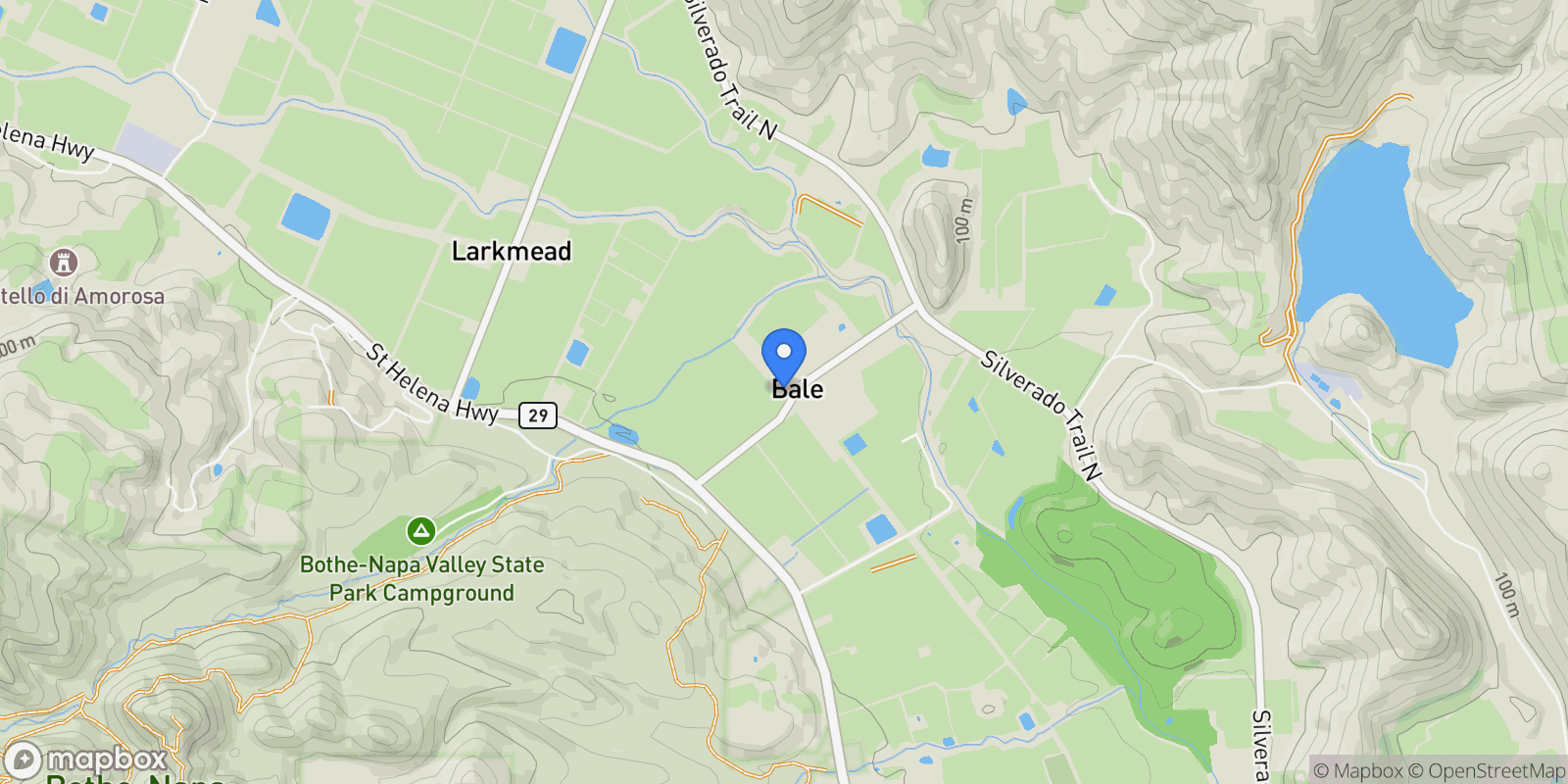Map showing 1110 Bale Lane, Calistoga, California, United States.