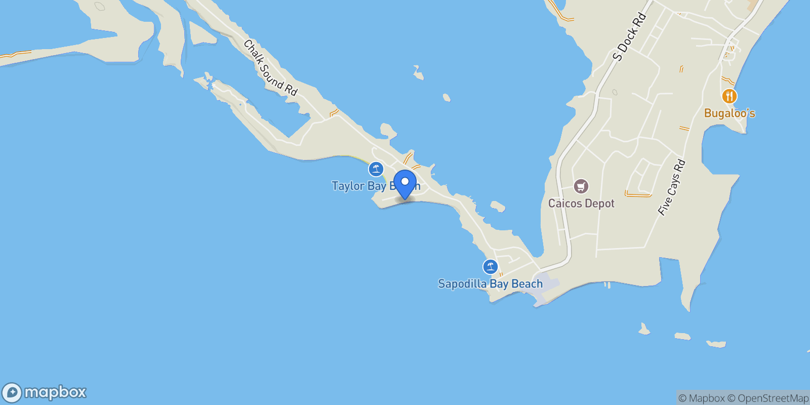 Map showing Ocean Point Drive, Wheeland Settlement, Caicos Islands, Turks and Caicos Islands.