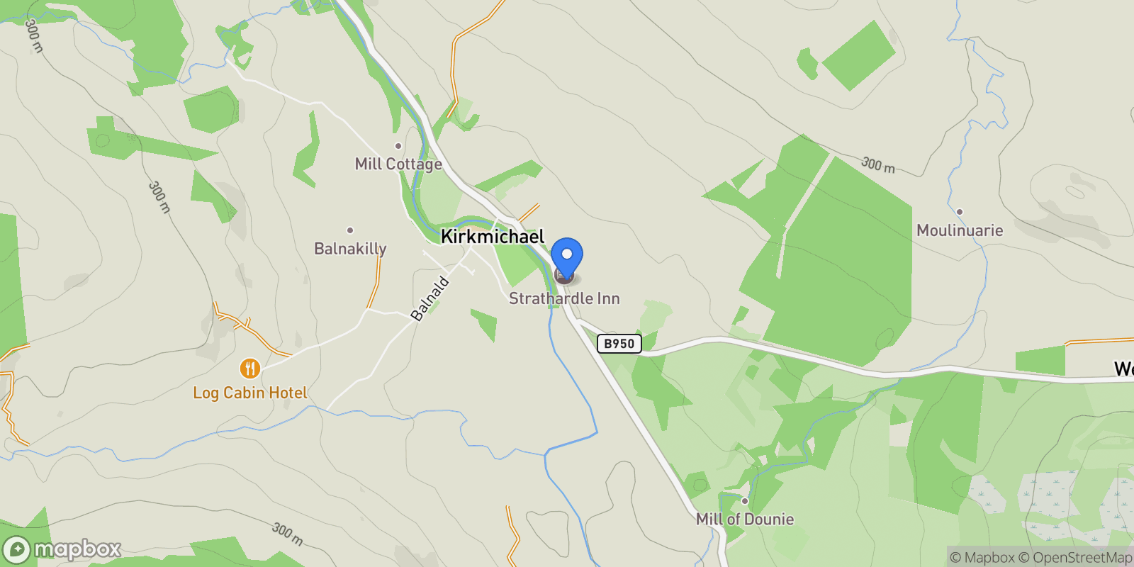 Map showing Beechtree Cottage, Kirkmichael, Blairgowrie, Kirkmichael, Scotland, United Kingdom.