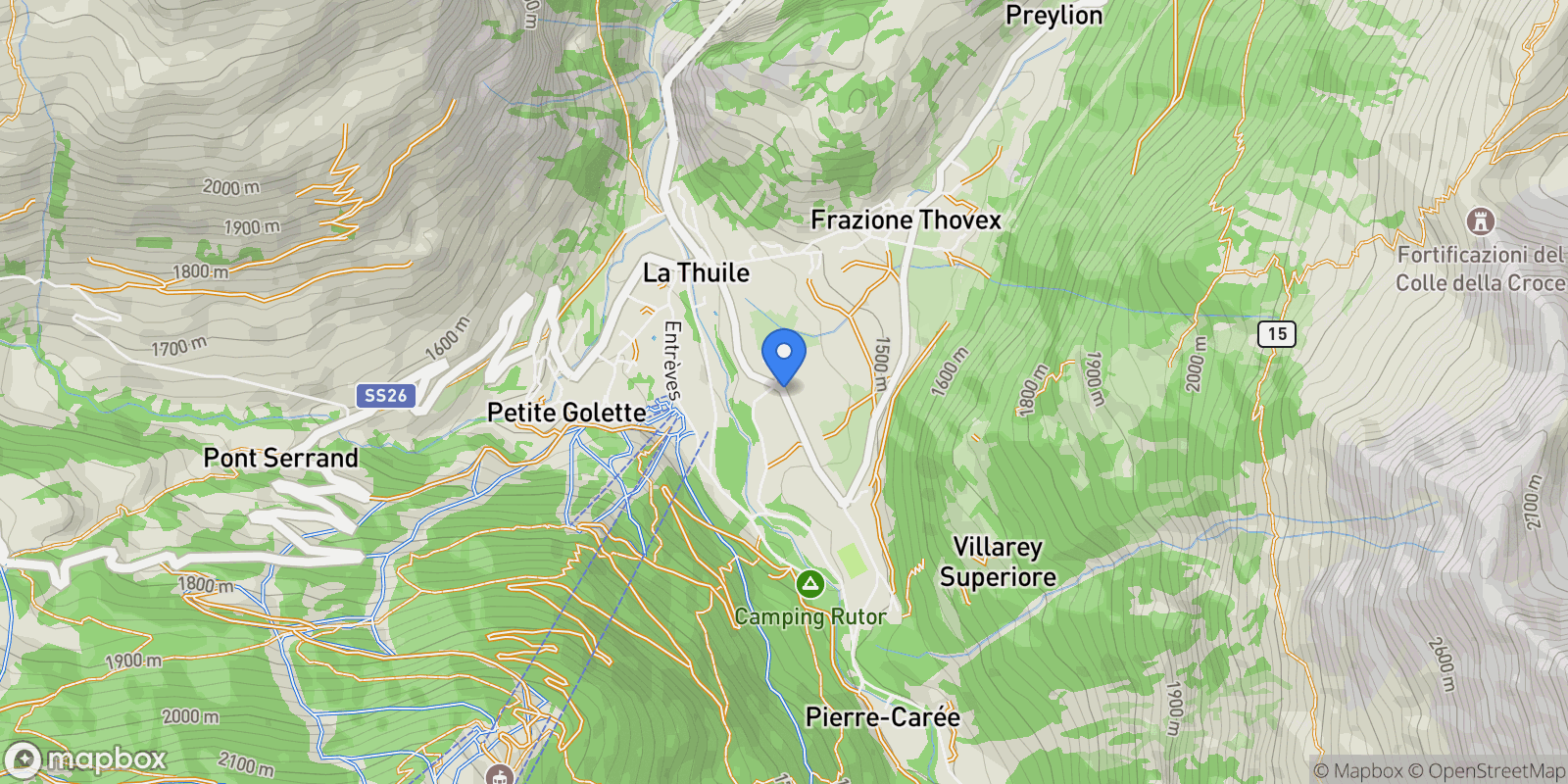 Map showing Frazione Arly, 11016 La Thuile AO, Italy, La Thuile, Aosta, Italy.