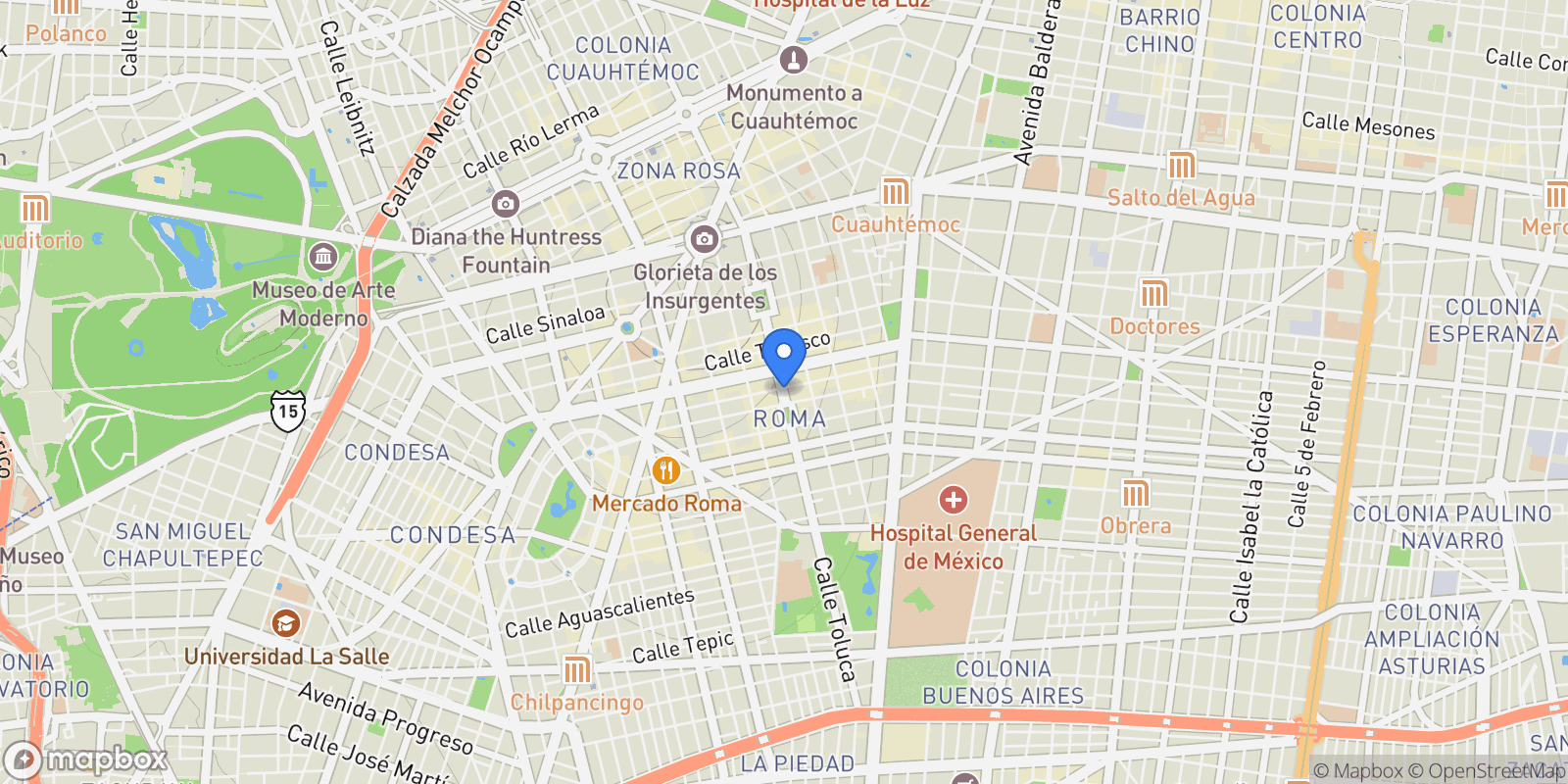 Map showing Mexico City, 06700, Mexico City, Mexico.