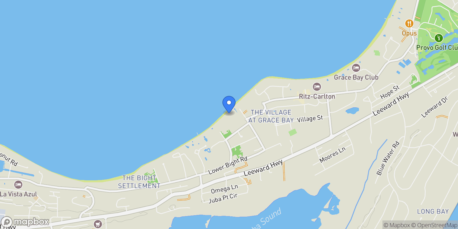 Map showing Princess Drive, The Bight Settlement, Caicos Islands, Turks and Caicos Islands.