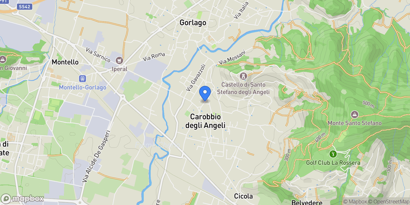 Map showing guglielmo marconi 3, Carobbio, Lombardy, Italy.