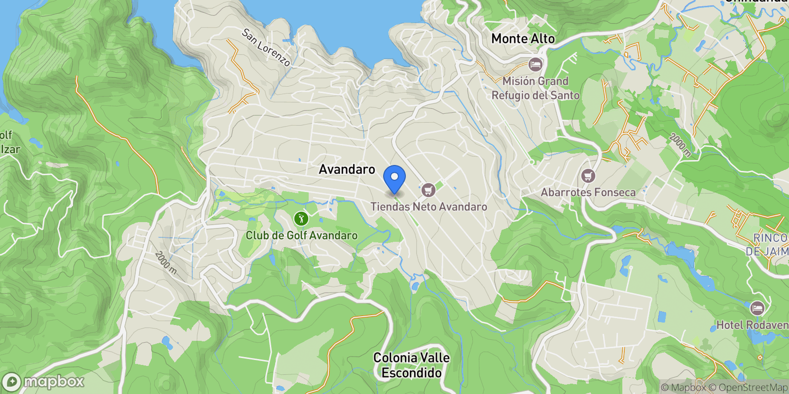 Map showing Estado de Mexico Valle de Bravo Camino a los Saucos, Valle de Bravo, 51200, Santa María Pipioltepec, State of Mexico, Mexico.