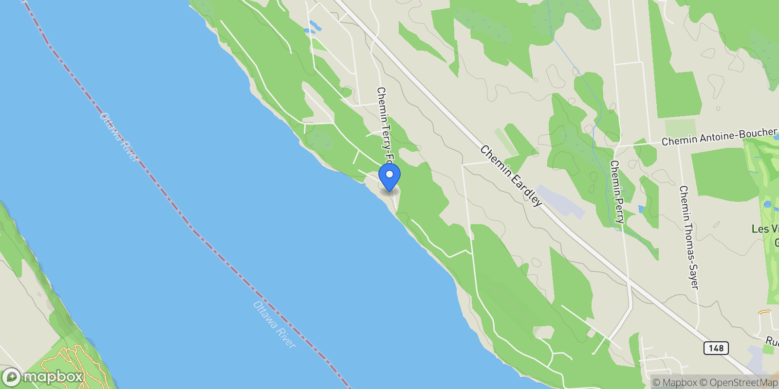 Map showing 19 Ch. Terry-Fox, Pontiac, Quebec, Canada.