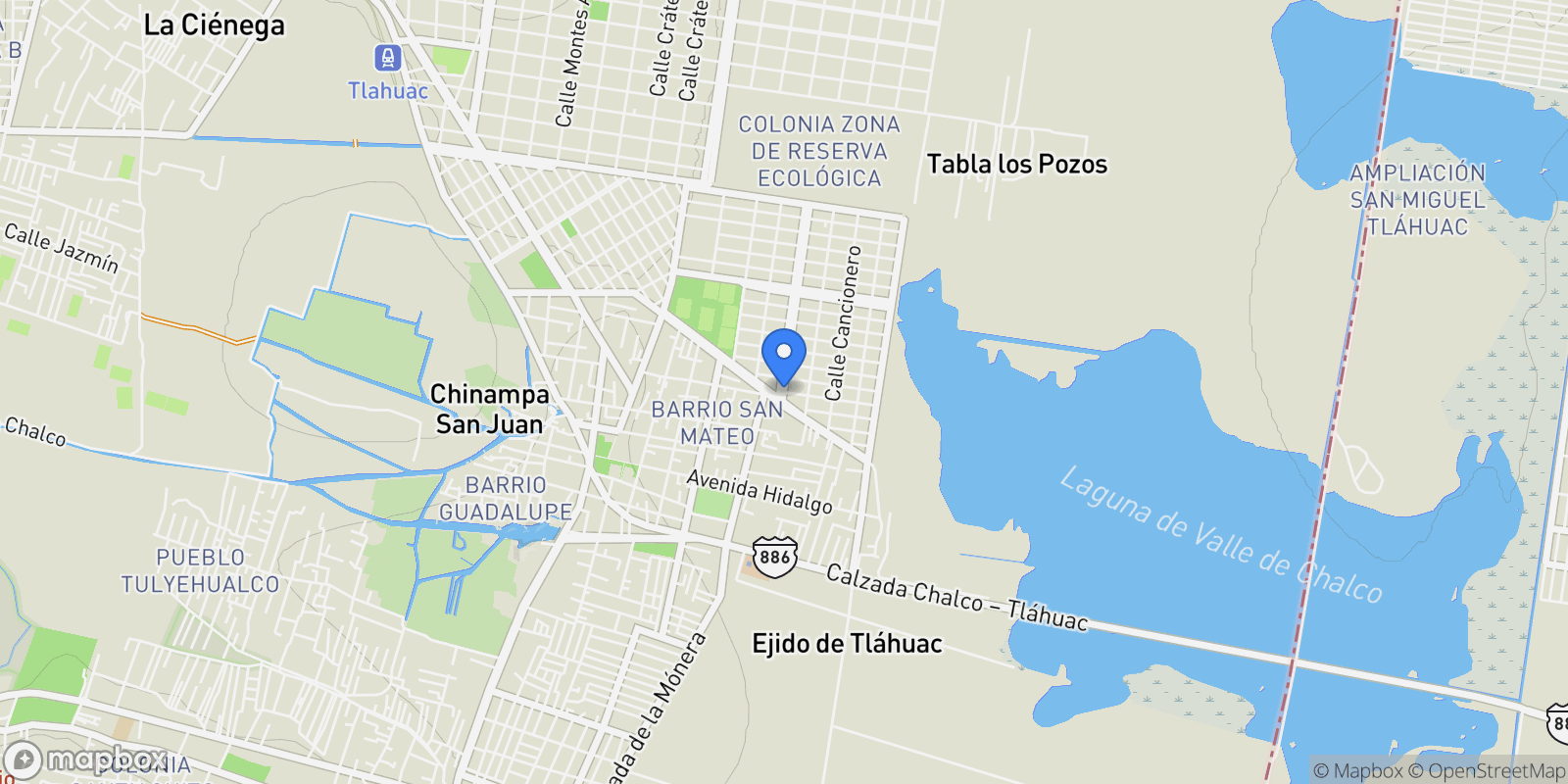 Map showing Aquexcumal, Mexico City, MEX, Mexico City, Mexico.