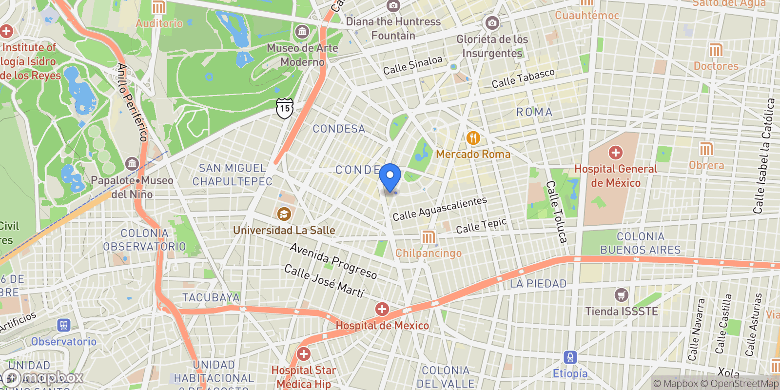 Map showing Ciudad de México, 06100, Mexico City, Mexico.