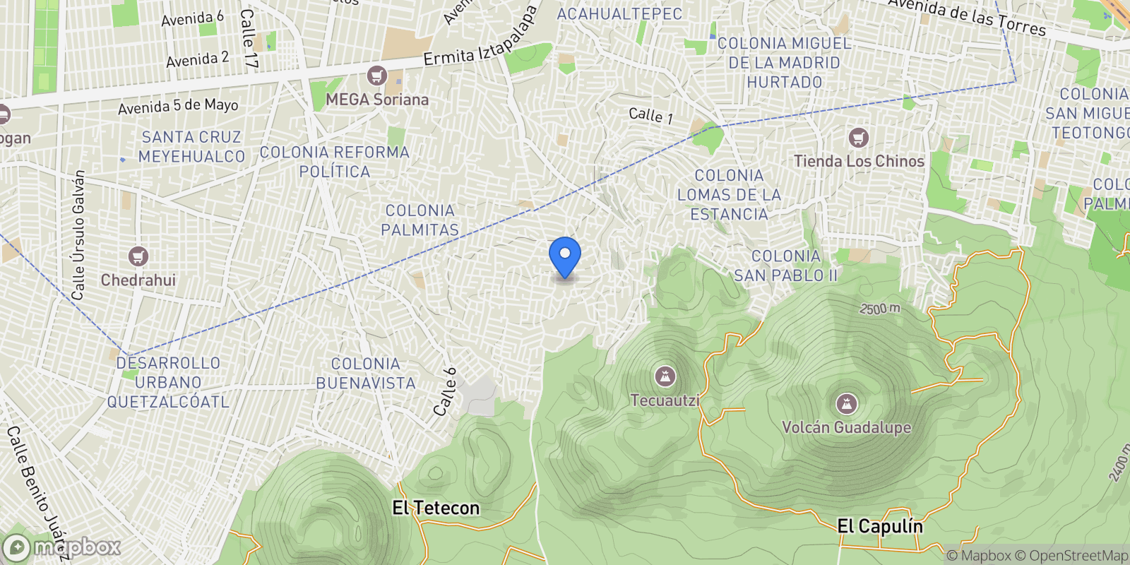 Map showing Punta Garrobo Lote 62 Condominio Ceiba Conjunto Condominal Punta Garrobo Lote 1, Zihuatanejo, GRO 40895, Santa Catarina Yecahuitzotl, Mexico City, Mexico.