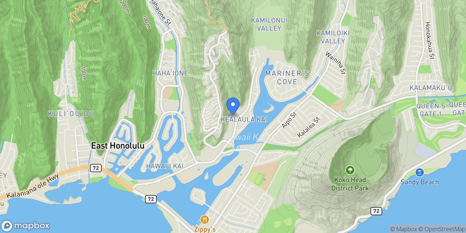 Map showing 7160 Hawaii Kai Drive , 216, Honolulu, HI 96825, Honolulu, Hawaii, United States.