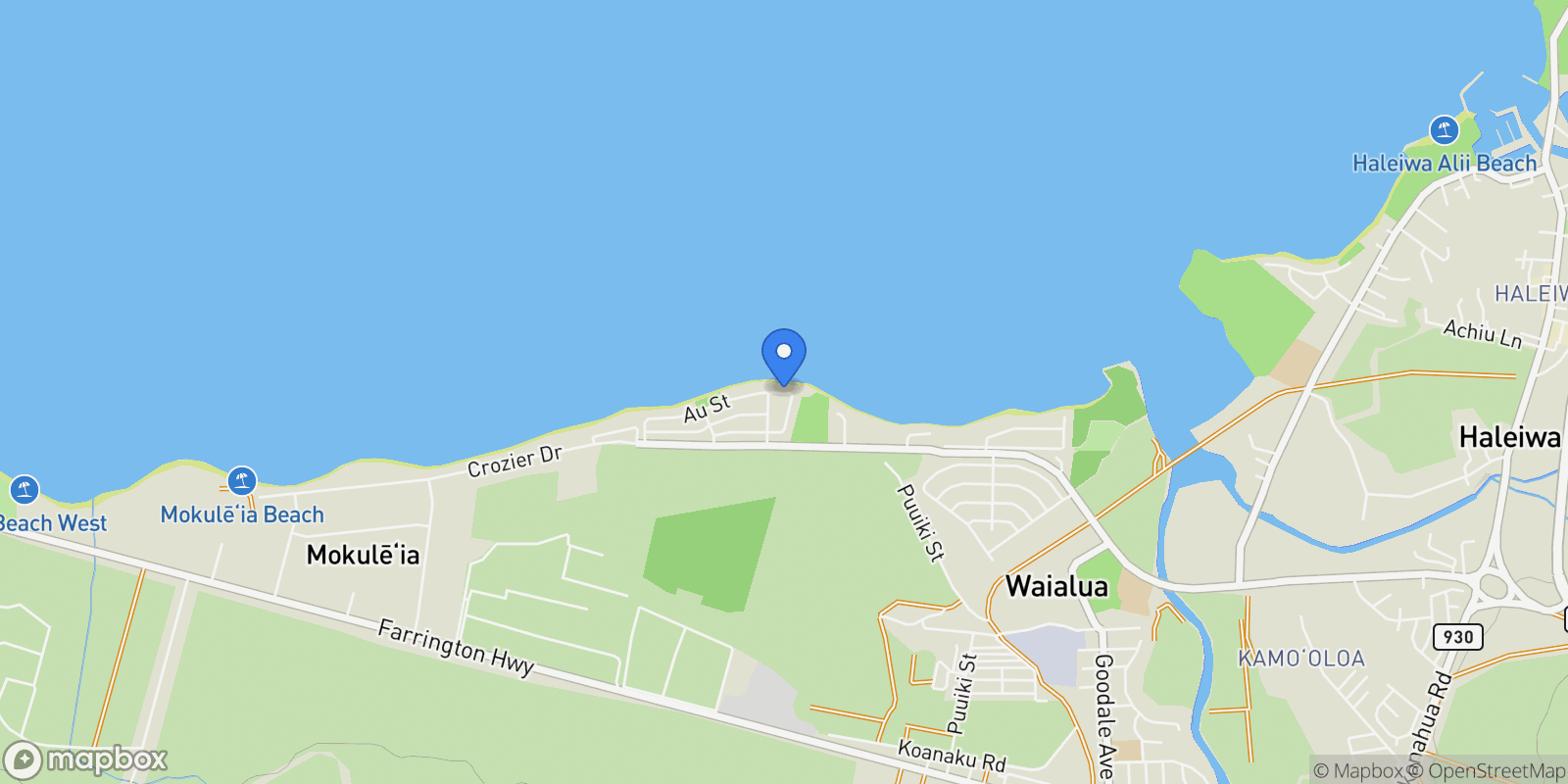 Map showing 68121 Au Street #506, Waialua, HI 96791, Waialua, Hawaii, United States.
