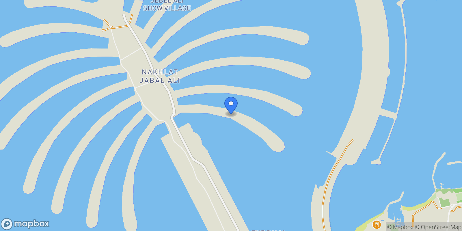 Map showing Palm Jebel Ali - Frond A 

    , 
       Palm Jebel Ali, Dubai, Dubai, United Arab Emirates.