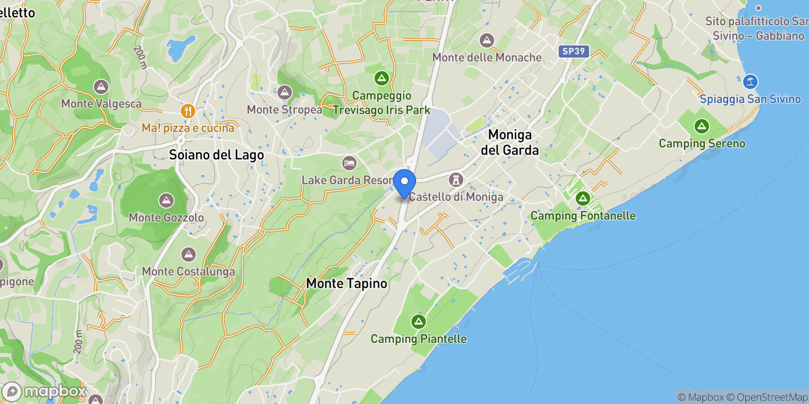 Map showing via pergola, Moniga del Garda, Lombardy, Italy.