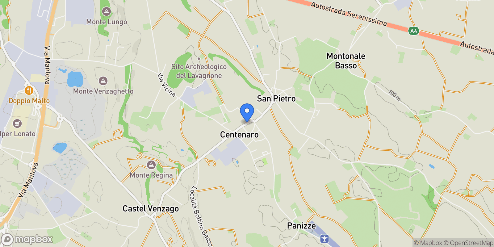 Map showing Via Centenaro, Centenaro, Lombardy, Italy.