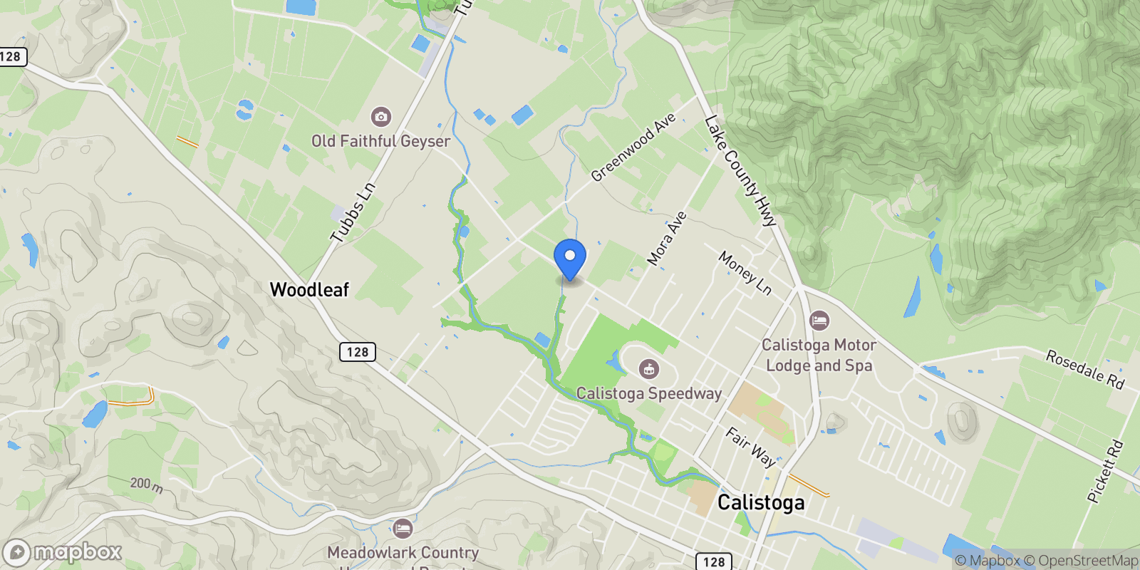 Map showing 2551 Grant St, Calistoga, California, United States.