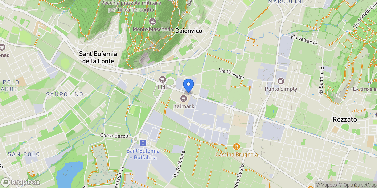 Map showing Viale Sant'Eufemia, Brescia, Lombardy, Italy.