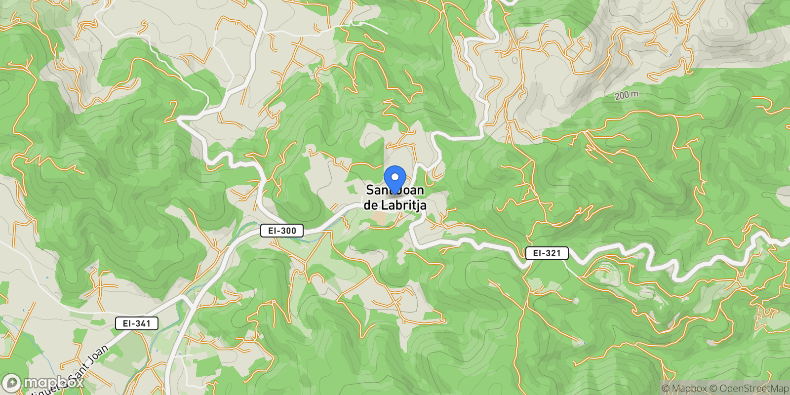 Map showing 39.000423, 1., Sant Joan de Labritja, Balearic Islands, Spain.