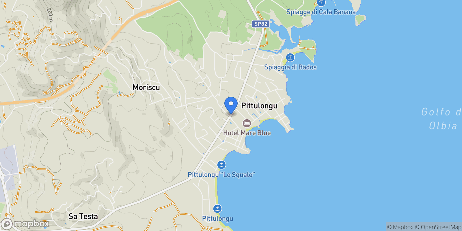 Map showing 07026 Pittulongu, Province of Sassari, Italy, Pittulongu, Italy.