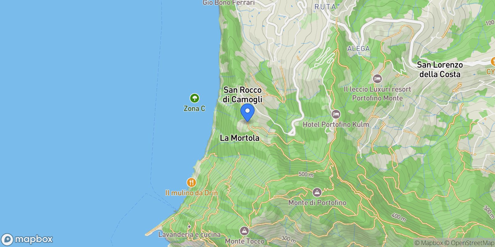 Map showing Via Galletti, San Rocco, Liguria, Italy.