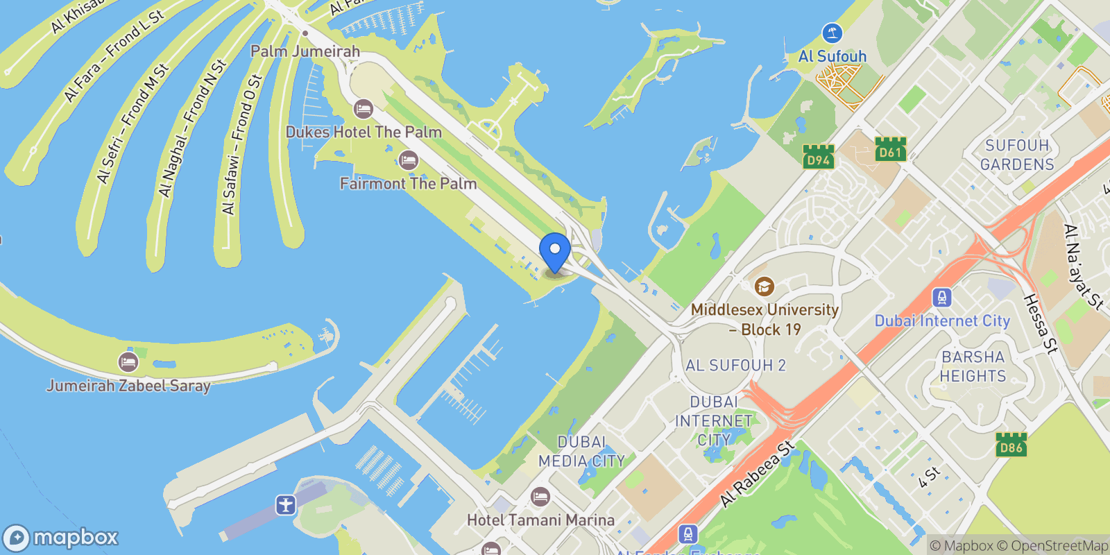Map showing King Salman Bin Abdulaziz Al Saud St - The Palm Jumeirah - Dubai - United Arab Emirates, Dubai, Dubai, United Arab Emirates.