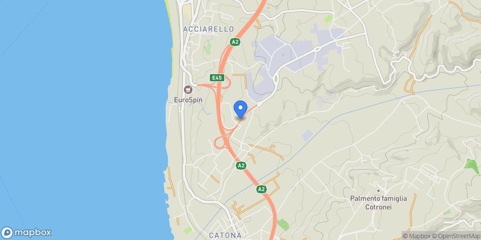Map showing località concessa, Reggio Calabria, Calabria, Italy.