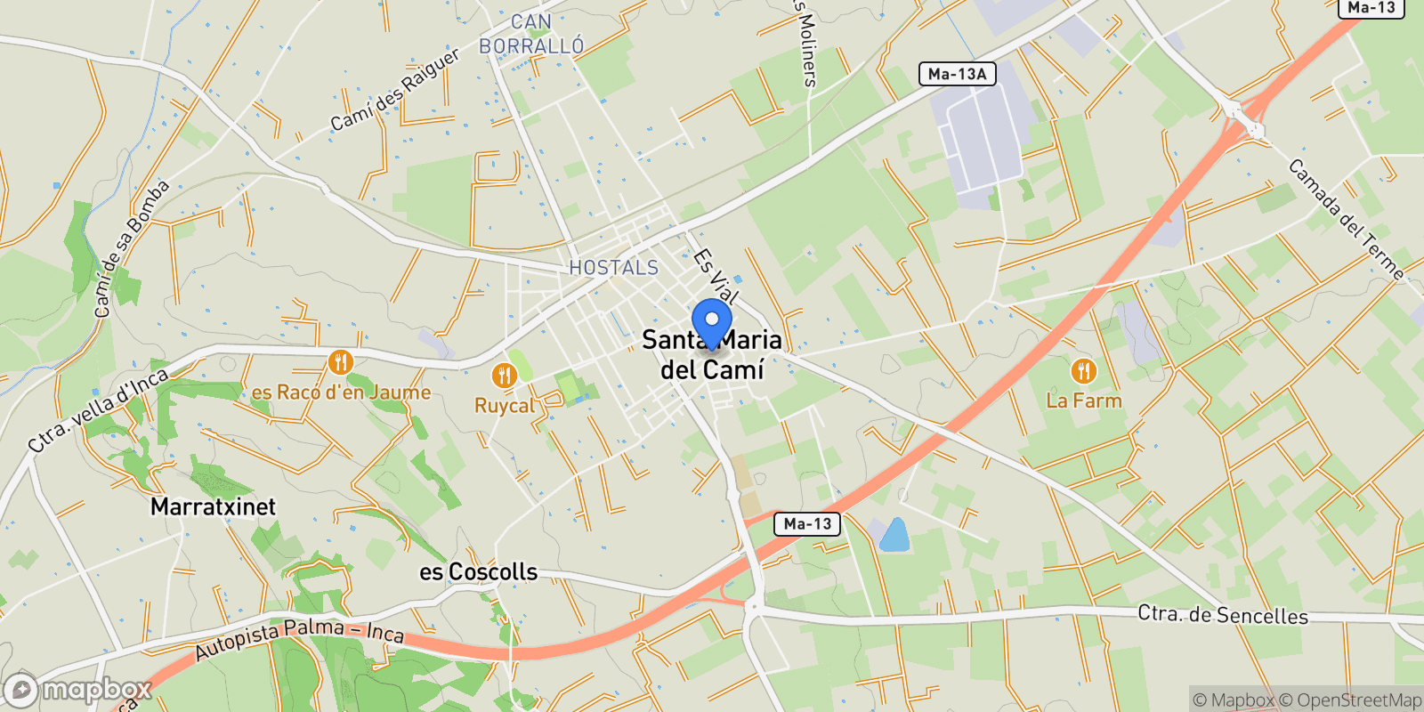 Map showing Camada del Terme, Santa Maria del Cami, Balearic Islands, Spain.