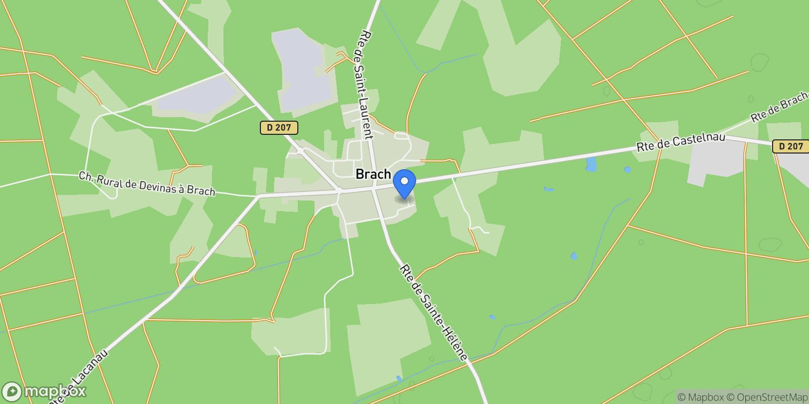 Map showing Brach, Nouvelle-Aquitaine, France.
