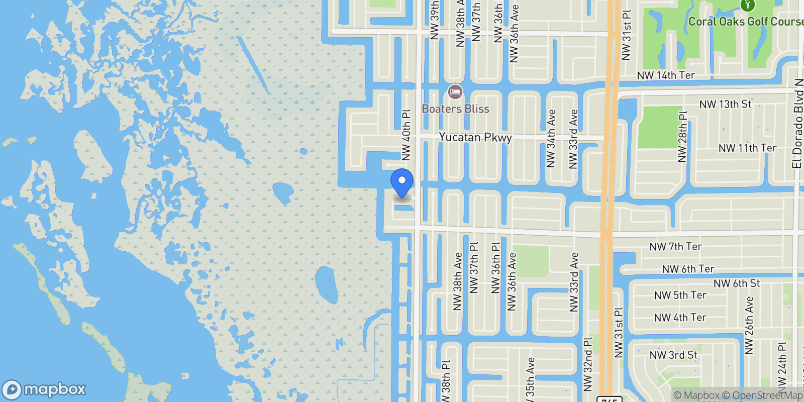Map showing 898 W Cape Estates Circle, Cape Coral, Florida, United States.