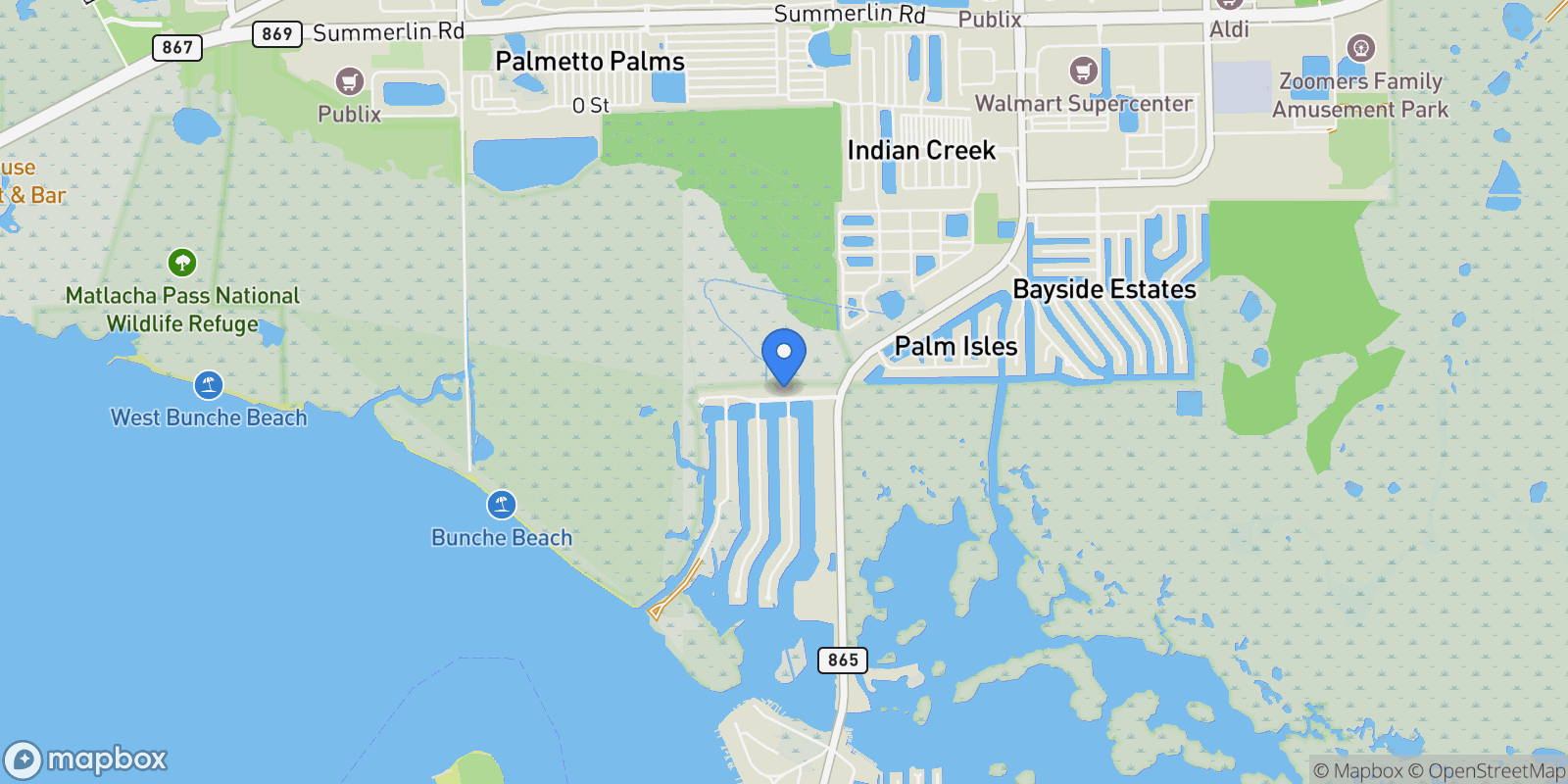 Map showing 12122 Siesta Drive, Fort Myers Beach, Florida, United States.