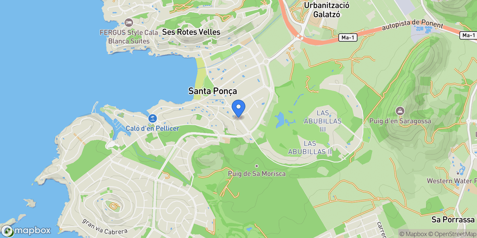 Map showing Avinguda Del Golf 23, Santa Ponsa, Balearic Islands, Spain.