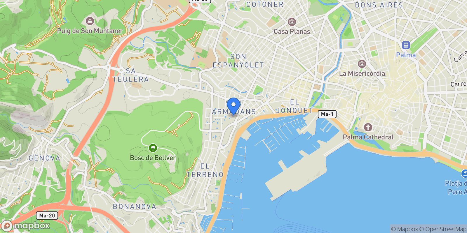 Map showing calle de Georges Bernanos, Palma, Balearic Islands, Spain.